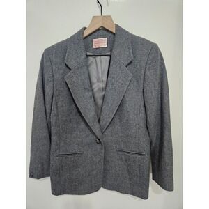 Petite Pendleton Wool Blazer Gray Vintage Made in USA Size 8 P433-182